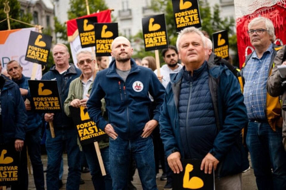 تظاهرات کارگران نروژی به قانون جدید نیروی کار ساختمانی مهاجر