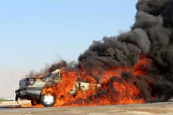 کشته و زخمی شدن 8 سوختبر در پی تصادف و آتش سوزی در خاش1