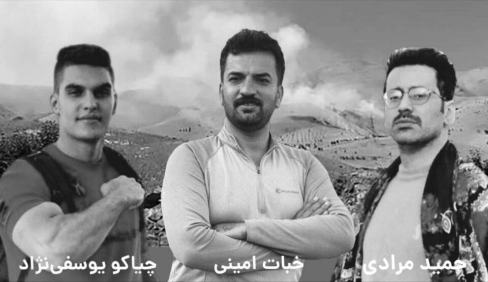 حضور خانواده‌های خبات امینی و وحید مرادی بر مزار دو فعال جانباخته