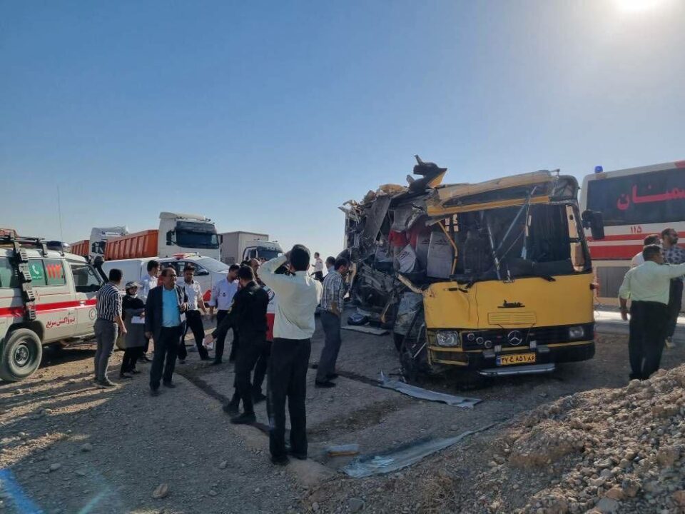 تصادف مرگبار اتوبوس دانشجویان در محور سمنان