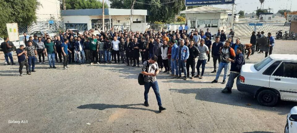 ادامه تجمع و اعتراض کارگران شرکت قند خاورمیانه شوش 2