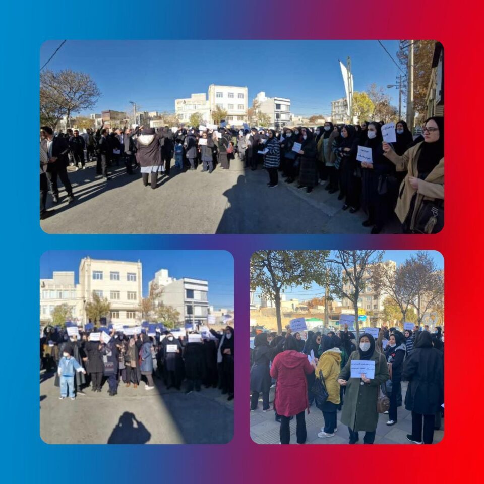 تجمع اعتراضی کارکنان حوزه بهداشت اراک مقابل دانشگاه علوم پزشکی4