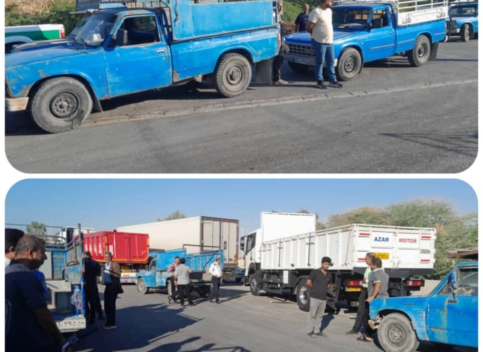 اعتراض کارگران و رانندگان وانت‌بار گمرک بندر دیر