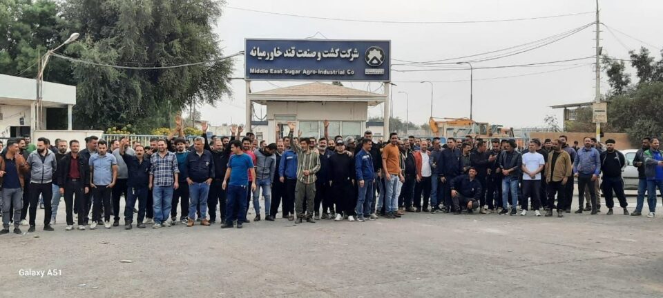 چهارمین روز اعتصاب کارگران شرکت قند خاورمیانه شوش