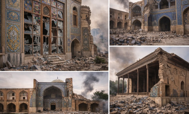 آسیب دیدن بناهای تاریخی در پی حملات نظامی به ایران