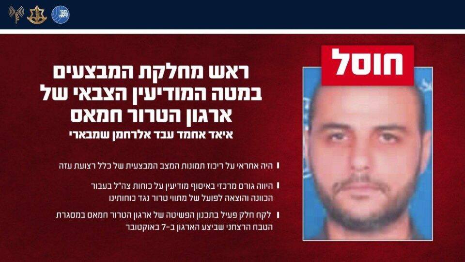 کشته شدن مقام ارشد اطلاعاتی حماس در حمله هوایی اسرائیل