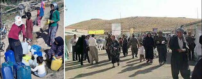 تجمع اهالی روستای کمره‌بالا در استان کرمانشاه