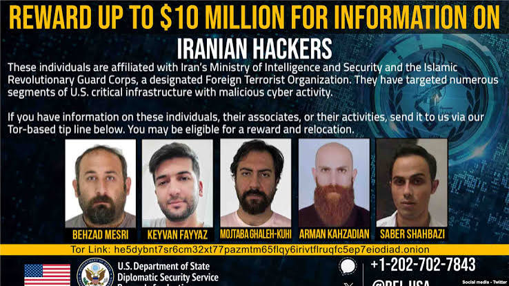 پاداش آمریکا برای اطلاعات درباره پنج هکر ایرانی