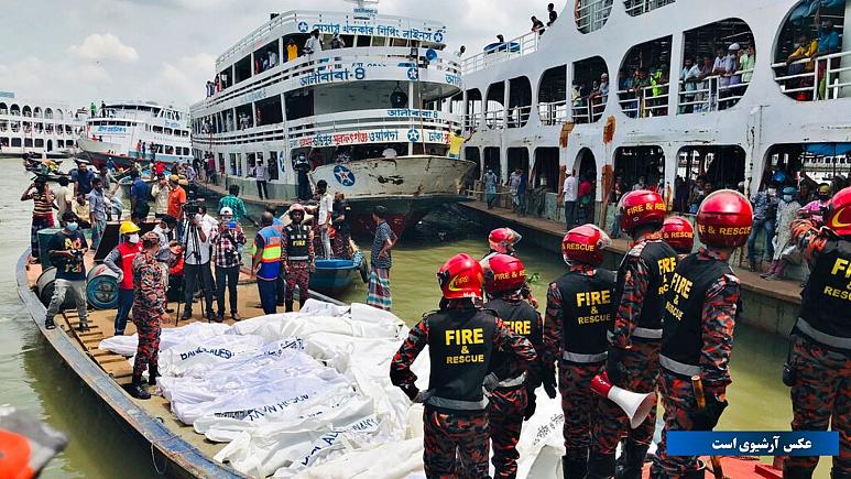 آتش سوزی مرگبار در یک کشتی در بنگلادش