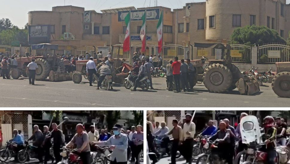 راهپیمایی اعتراضی کشاورزان زرین شهر اصفهان