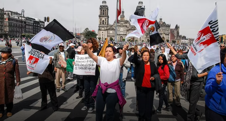 تظاهرات اعتراضی کارگران در مکزیک