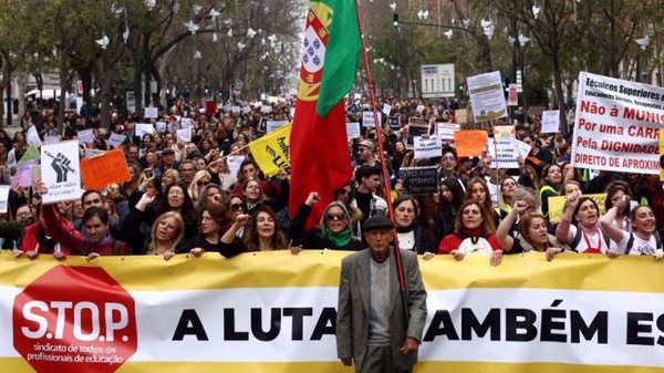 تظاهرات اعتراضی کارگران پرتغالی