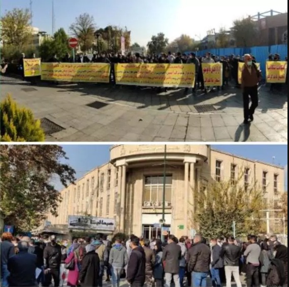 تداوم تجمع مالباختگان شرکت آمیتیس در اعتراض به عدم برخورد قضایی