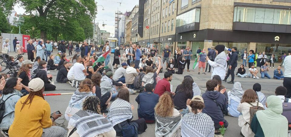 تظاهرات و تحصن دانشجویان دانشگاه گوتنبرگ سوئد در دفاع از فلسطین