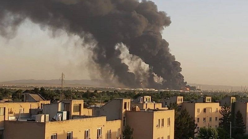 انفجار مهیب و ستون دود غلیظ در جنوب تهران